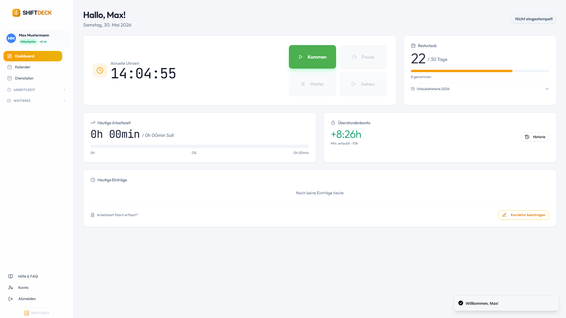 Mitarbeiter-Dashboard